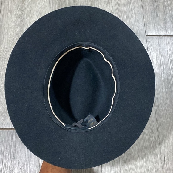 Rag & Bone Black Floppy Brim Fedora w/ Leather Scroll Band & Silver Studs size S - Picture 7 of 9